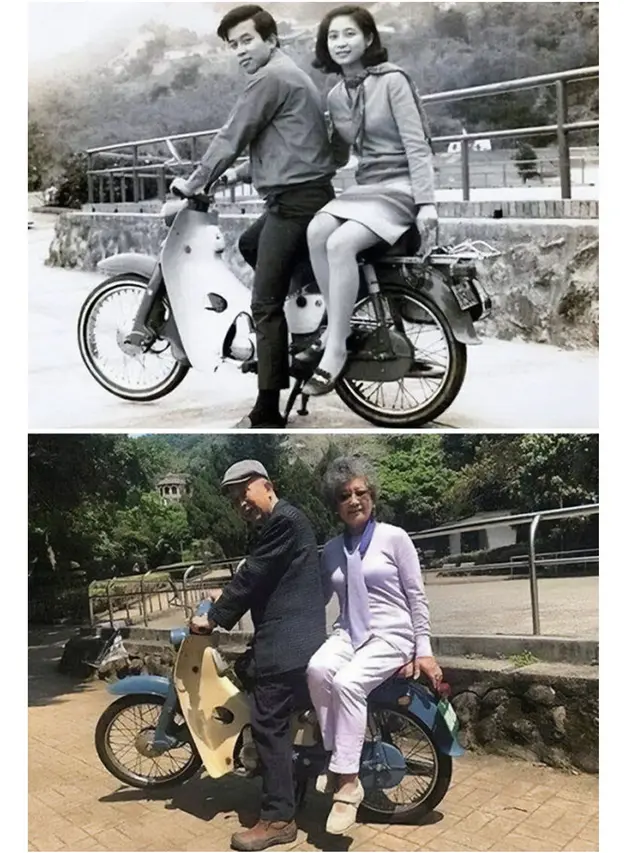 6 Potret Reka Ulang Foto Lawas Suami Istri Masa Muda Vs Kini, Nostalgia Romantis