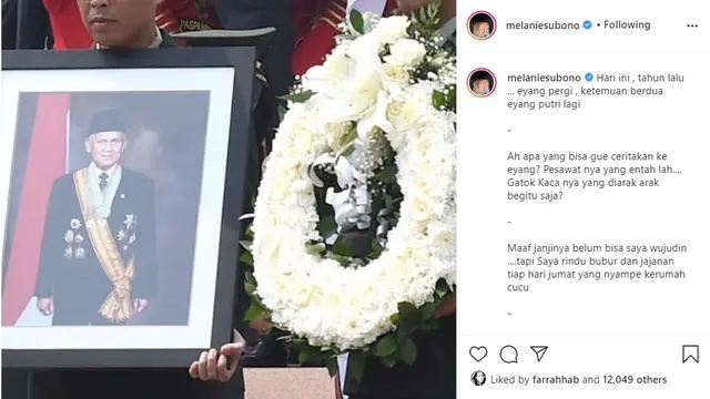 B.J. Habibie - Melanie Subono (Foto: Instagram/@melaniesubono)