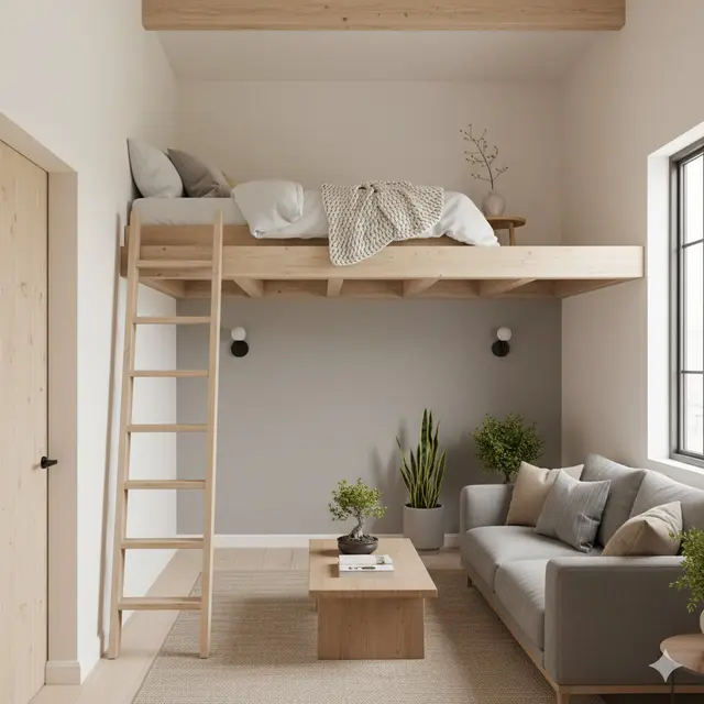 Mezzanine dengan Sentuhan Japandi