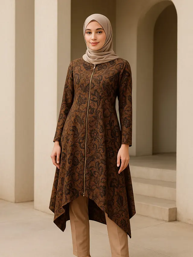 Model Dress Resleting Depan Elegan
