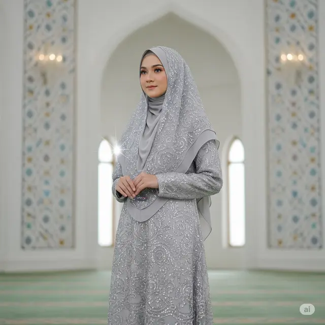 Gamis Jumbo Full Payet + Khimar