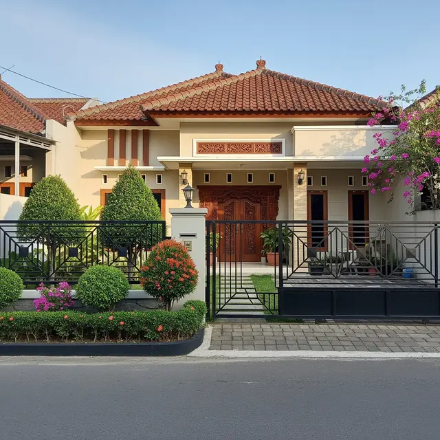 9 Ide Pagar Rumah Kombinasi Tanaman Hidup dan Pagar Besi, Estetika Alami Hunian