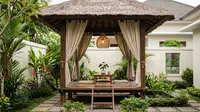 6 Ide Gazebo dengan Tirai dan Lampu, Halaman Rumah Nyaman Sekaligus Estetik
