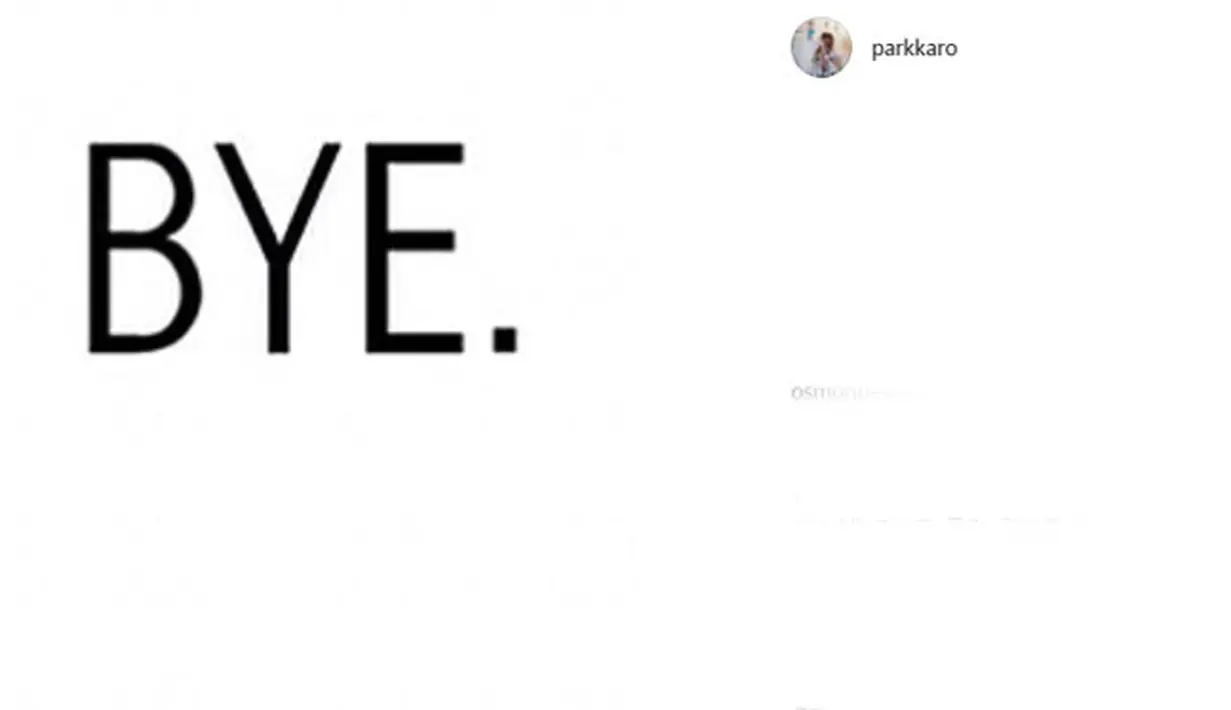 Seperti yang dilansir dari Koreaboo, Jonghyun sempat meminta untuk dibuatkan tato bertuliskan BYE. (foto: instagram.com/parkkaro)