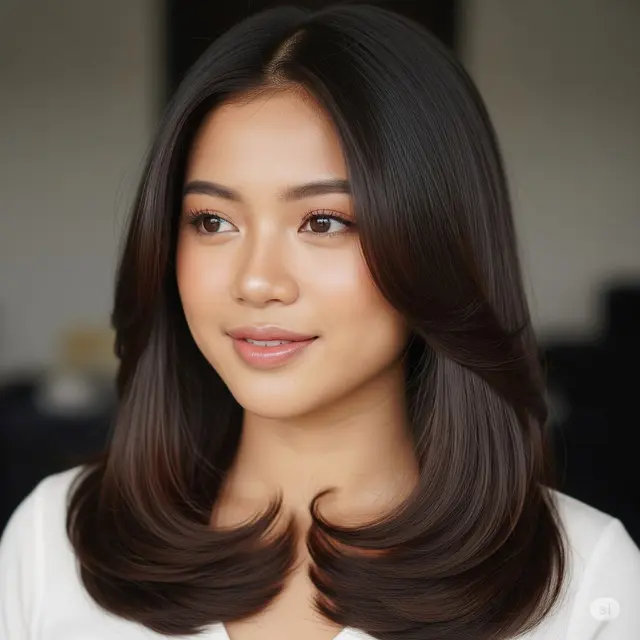 Model Rambut Wanita Korea Panjang Lurus. Foto: Gemini
