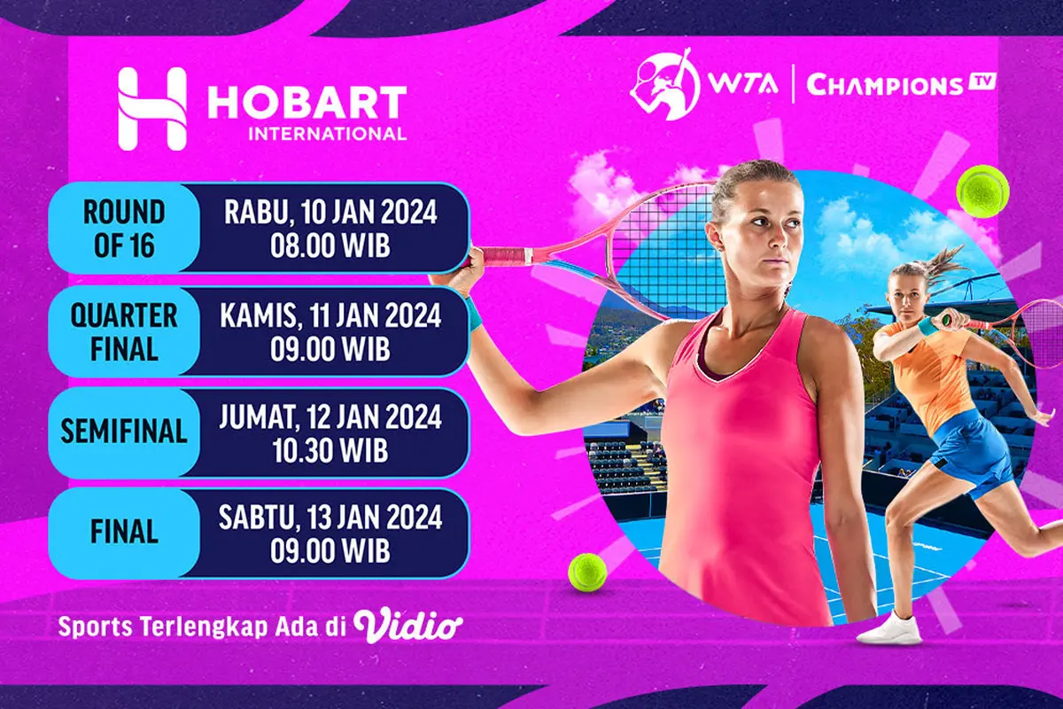 Link Live Streaming WTA Hobart International 2024 di Vidio Pekan Ini