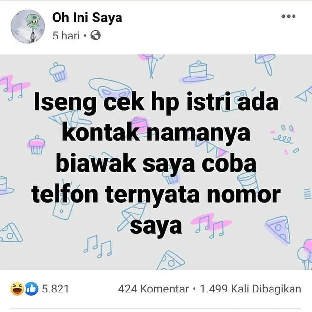 6 Status Facebook Kocak Suami Ini Bikin Ketawa Geli