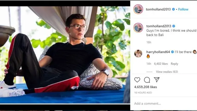 Jenuh Diisolasi, Pemeran Spider-Man Ingin Liburan ke Bali