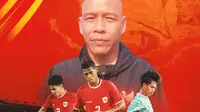 Timnas Indonesia - Nova Arianto Dikelilingi Matthew Baker, Fabio Azka Irawan, dan Fadly Alberto Hengga (Bola.com/Adreanus Titus)