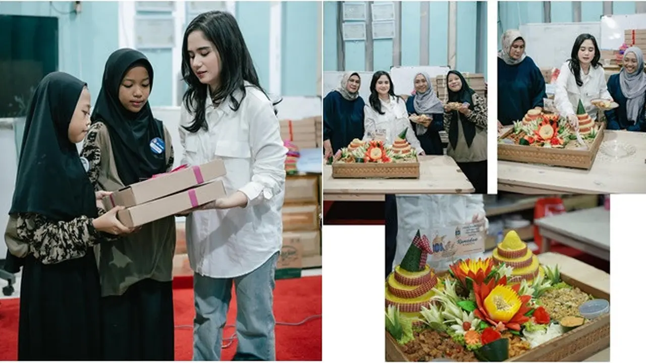 6 Potret Tissa Biani Berbagi Paket Lebaran di Panti Asuhan, Banjir Pujian