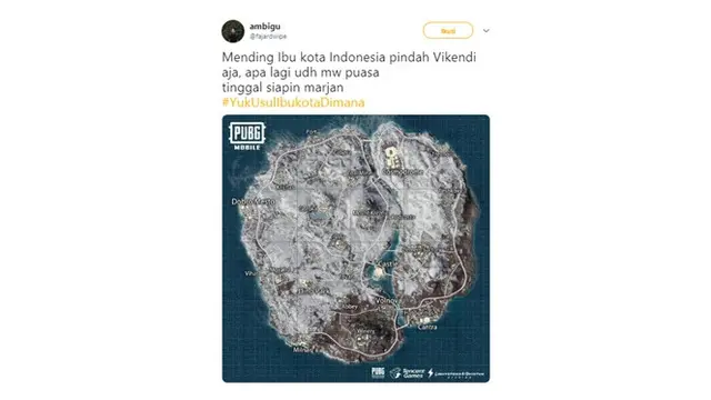 Ibu Kota ala Warganet (Sumber: Twitter/@fajardwipe)