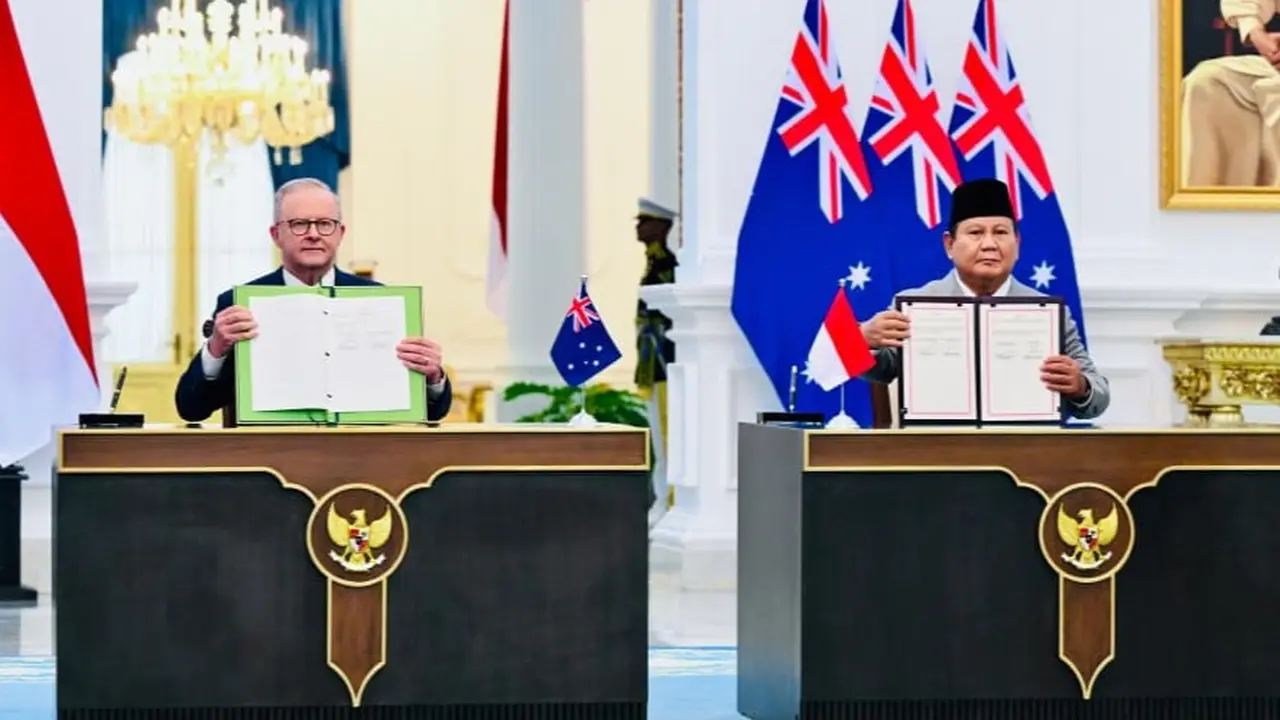 Presiden Prabowo Subianto dan Perdana Menteri (PM) Australia, Anthony Albanese menandatangani Traktat Keamanan Bersama.