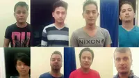Delapan dari sembilan imigran pencari suaka asal Nepal yang ditangkap petugas Imigrasi Kota Makassar, Sulsel. (Liputan6.com/Eka Hakim)