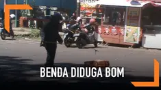 Tas yang diduga berisi bom dilempar orang tak dikenal ke gerbang Polres Bengkulu.