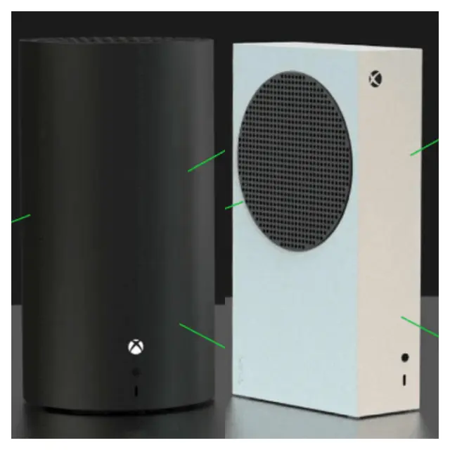Desain Xbox Series X baru (kiri) dan Xbox Series S baru (kanan) yang terungkap dalam dokumen FTC vs Microsoft (Dokumen FTC vs Microsoft)