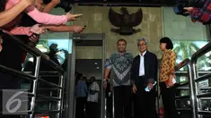 Dirut PT Pertamina Dwi Soetjipto usai pertemuan koordinasi dan supervisi pencegahan korupsi, di KPK, Jakarta, Kamis (24/3). KPK dan Pertamina sepakat untuk melakukan pengawalan atas proyek strategis disektor energi. (Liputan6.com/Helmi Afandi)