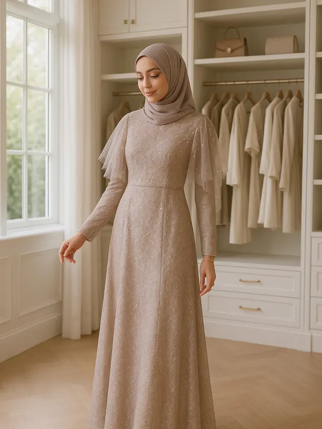 Tren Long Dress Brokat Hijab 2025 yang Elegan dan Syari
