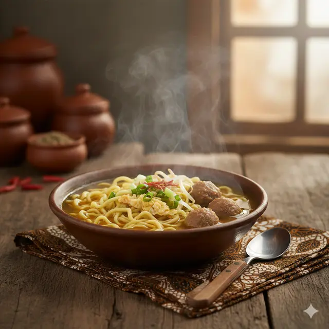 Resep mie tek tek kuah Jawa (Foto: Gemini AI)