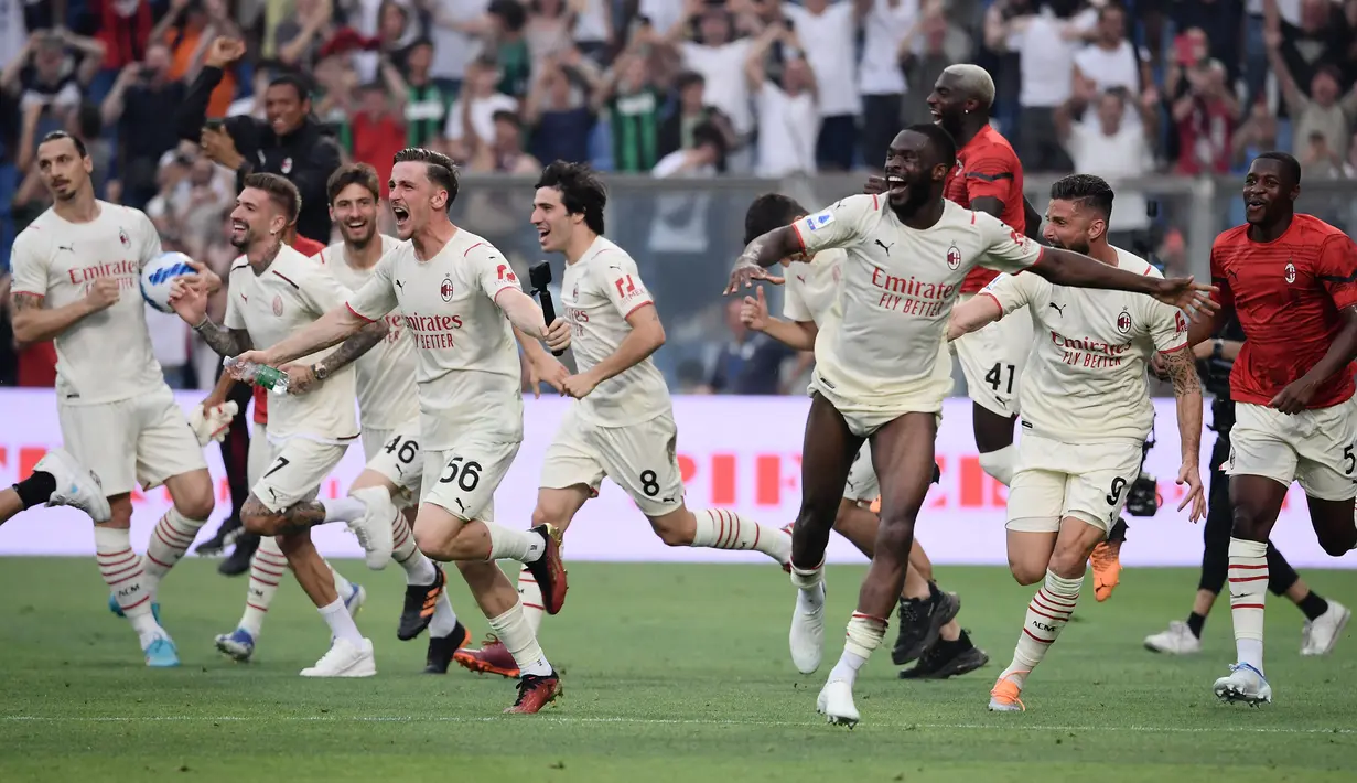 Meski begitu, AC Milan tampil lebih efektif. Milan mampu melepaskan 18 tembakan yang 12 di antaranya mengarah ke gawang. (AFP/Filippo Monteforte)