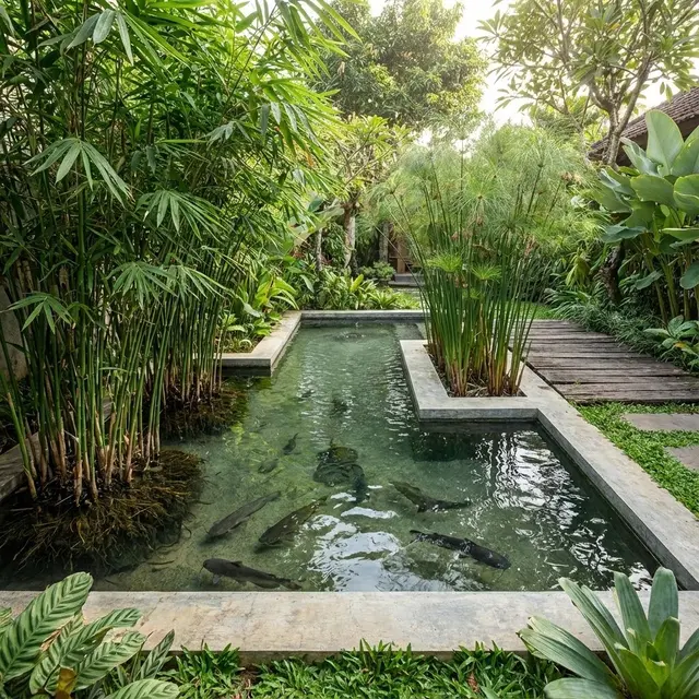 Model Kolam Ternak Lele Sekaligus Taman Air