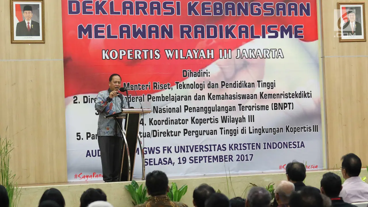 Menristek Dikti Bersama Pimpinan Perguruan Tinggi dan Mahasiswa Deklarasikan Anti Radikalisme