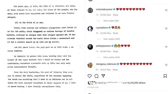 Surat terbuka Johnny Depp setelah menang melawan Amber Heard. (Instagram/ johnnydepp)