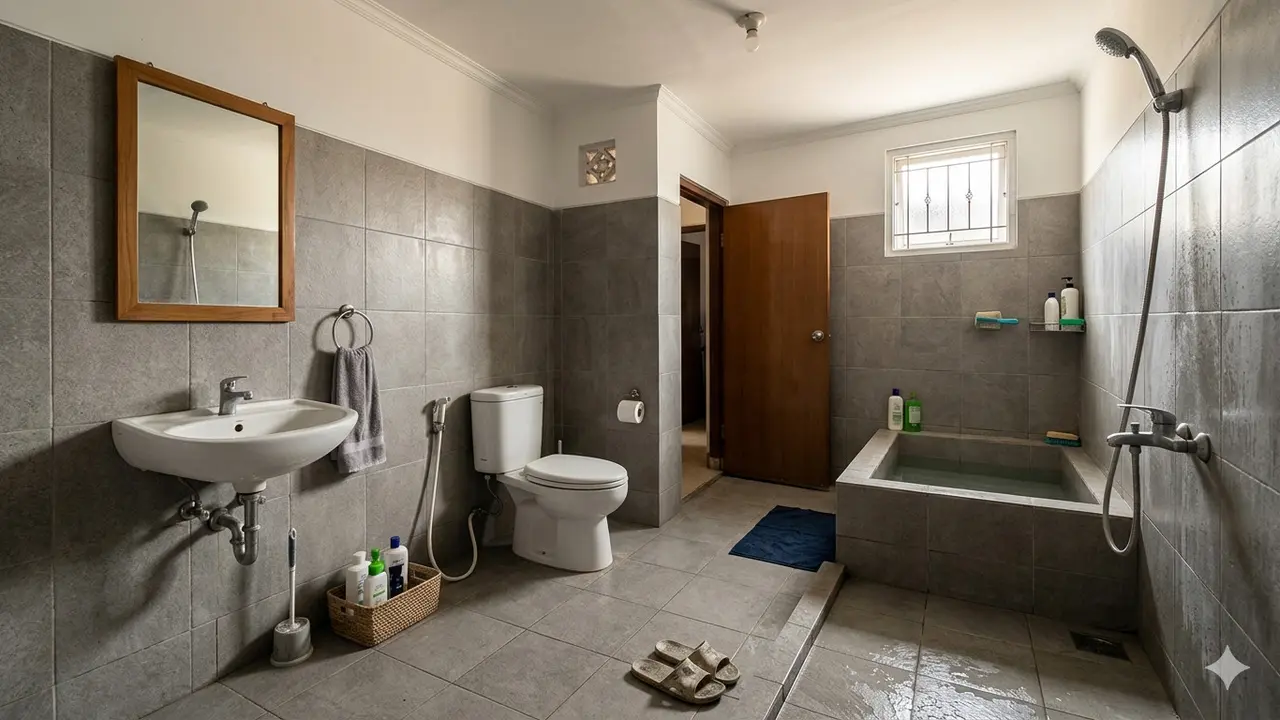 Keramik Kamar Mandi yang Mudah Dibersihkan (Foto: Gemini AI)
