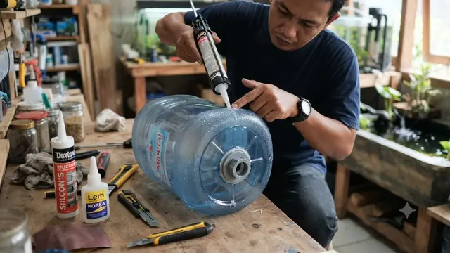 Cara Membuat Saluran Pembuangan Kotoran Ikan di Kolam Galon