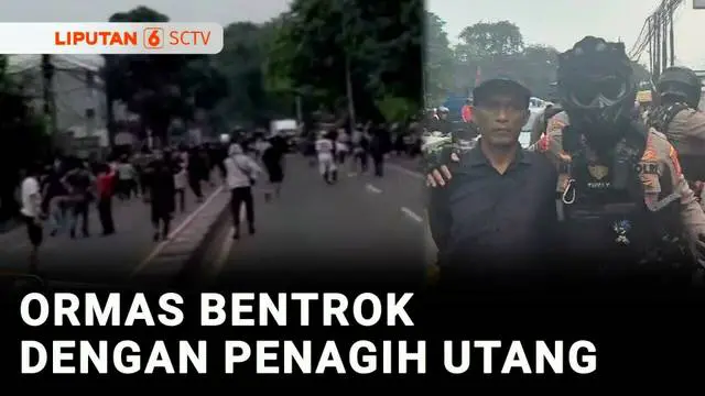 Dipicu masalah penarikan sepeda motor, sekelompok penagih utang bentrok dengan ormas di jalan raya Bogor-Depok, Jawa Barat. Kedua kelompok ini bentrok membekali diri dengan senjata tajam.