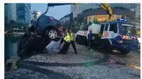 Penyebab Mobil Land Rover Masuk Kolam Bundaran HI