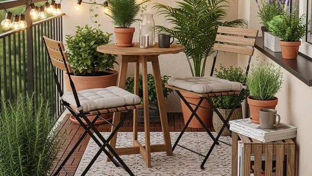 Desain Balkon Mini Ala Kafe Kecil (Image by Gemini AI)