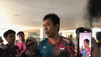 Hendra Setiawan mengaku enggan memasang target khusus di Daihatsu Indonesia Masters 2025 yang bakal menandai turnamen terakhirnya sebelum pensiun. (Liputan6.com/Melinda Indrasari)&nbsp;