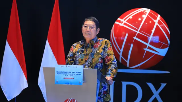 Kepala Eksekutif Pengawas Pasar Modal, Keuangan Derivatif, dan Bursa Karbon OJK Inarno Djajadi saat peluncuran SPRINT. Senin, (22/12/2025). (Foto: OJK)