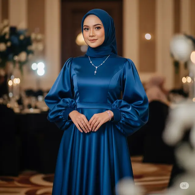 Model Baju Kondangan Gamis Elegan 2025. Foto: Gemini