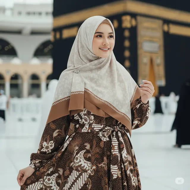 Model Batik Umroh Artis Terbaru 2025. Foto: Gemini