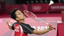 Di babak semifinal, Anthony Sinisuka Ginting akan bertemu dengan pemenang partai perempatfinal lainnya, Chen Long (Cina) melawan Chou Tien Chen (Chinese Taipei). (Foto: AP/Markus Schreiber)
