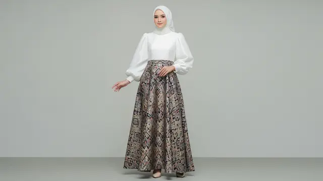 Model Baju Bridesmaid Brokat Hijab/ Ilustrasi AI