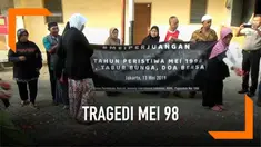Kerusuhan berdarah terjadi Mei 1998, ratusan korban tewas dalam peristiwa ini. Keluarga korban memperingati 21 tahun tragedi mei 98 di salah satu lokasi pecahnya kerusuhan.