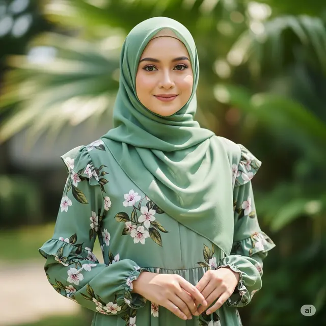 Gamis Rempel Aksen Bunga