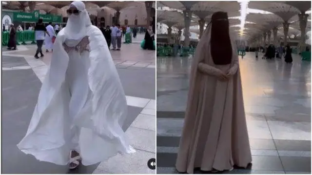 Waria atau transgender diduga Isa Zega memakai hijab saat umroh. (Foto: sulsel.mui.or.id)