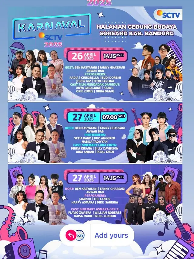 Karnaval SCTV. (Instagram/ sctv)