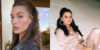Serupa tapi tak sama, banyak orang menyebut Hailey Bieber kerap mengikuti gaya rambut Selena Gomez [@haileybieber - @selenagomez]