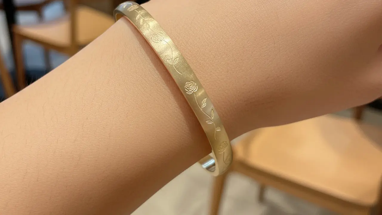 Gelang Floral Engraved 2 Gram Satin Finish