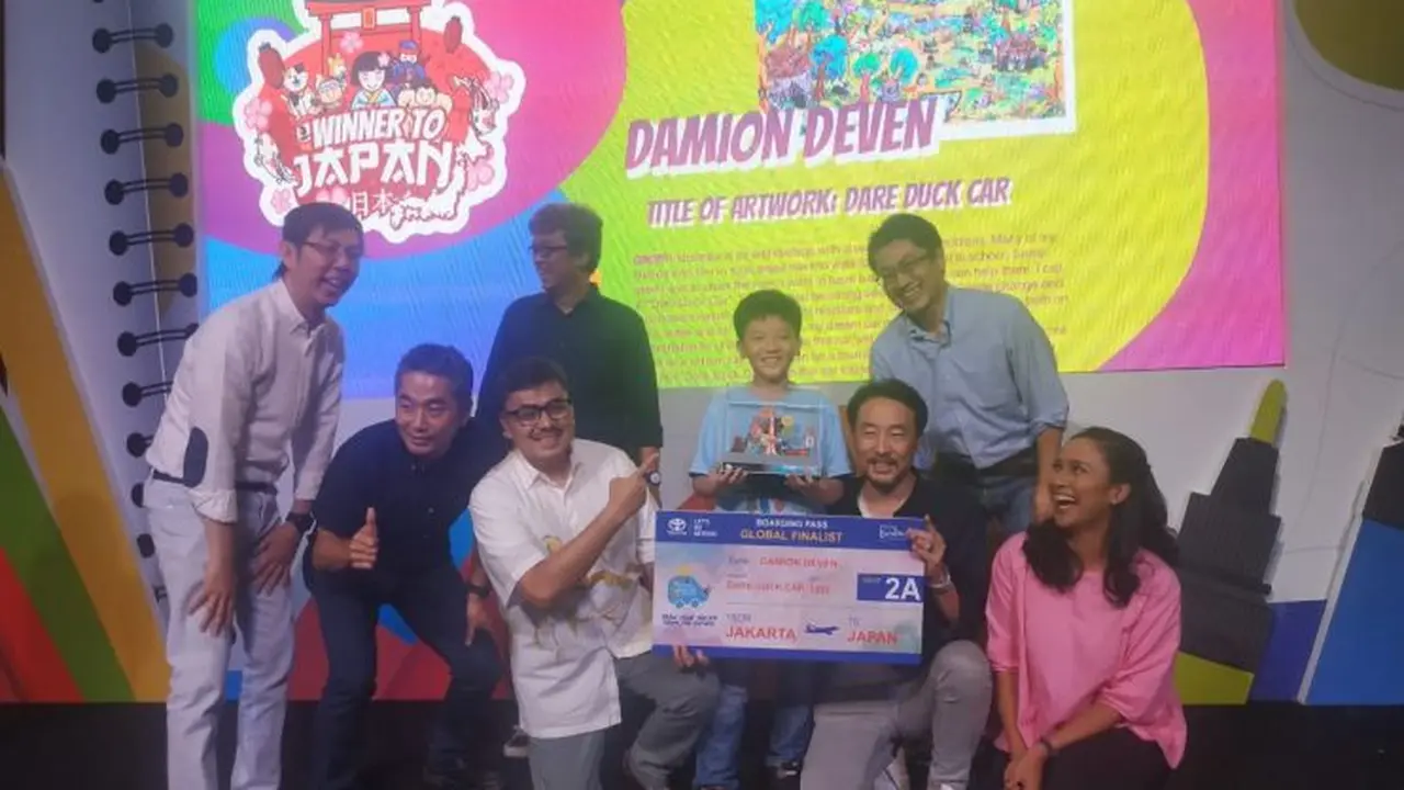 Gambar Mobil Toyota Impian, Bocah Ini Berhasil Pergi ke Jepang dan Ikut Kontes Dunia (Arief A/Liputan6.com)
