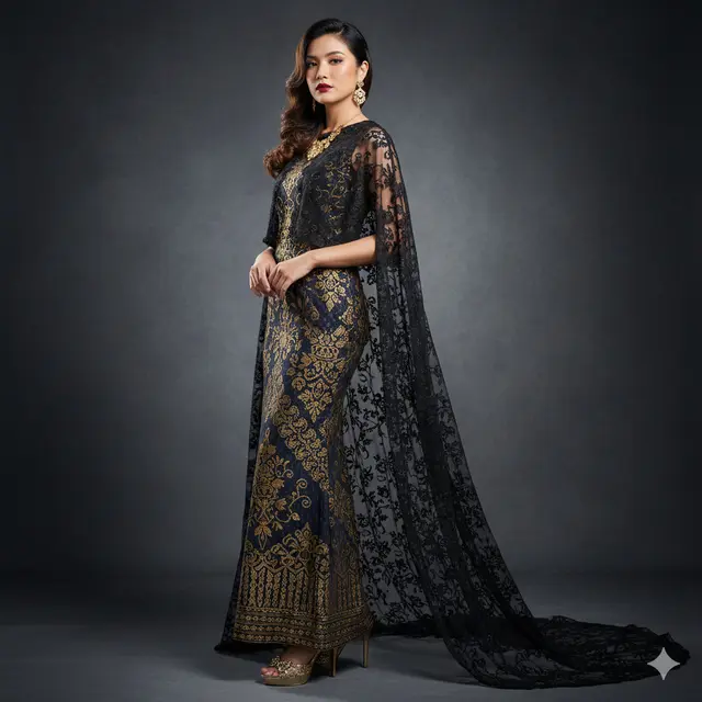 Model Dress Batik Brokat Warna Gelap Pilihan untuk Acara Formal. Gemini