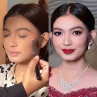 Lihat di sini beberapa potret before dan after yang memesona dari proses makeup Selvi Ananda, wajahnya glowing walau tanpa bedak.