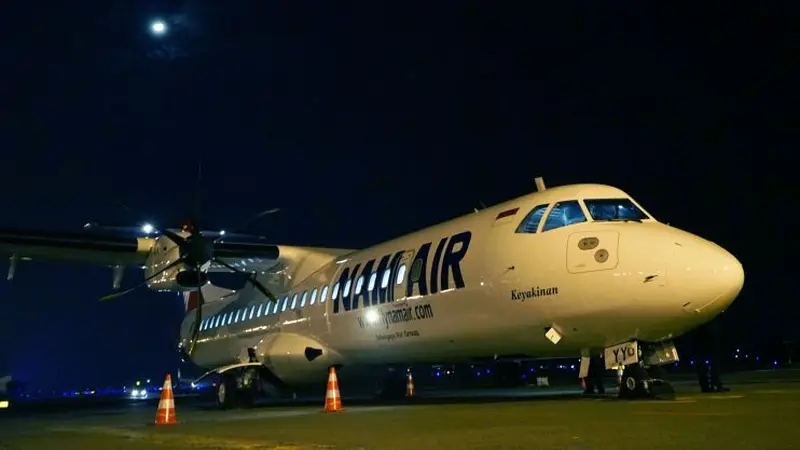 NAM Air resmi mendatangkan pesawat jenis ATR 72-600 dengan registrasi PK-NYY.