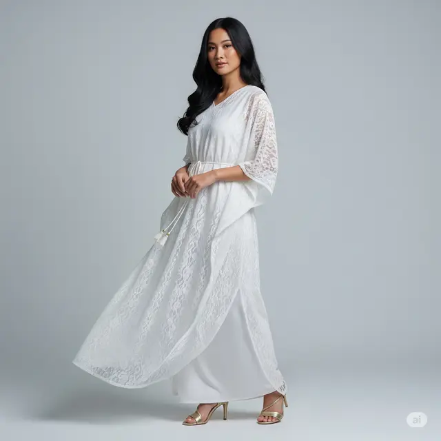 Model Dress Brokat Belah Samping Terpopuler.