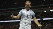 5. Harry Kane (Inggris) - Kapten Timnas Inggris ini selalu tampil garang saat bersama Tottenham dengan mencetak banyak gol. Piala Dunia 2018 akan menjadi ajang pembuktian baginya untuk tampil haus gol juga bersama negaranya. (AFP/Adrian Dennis)