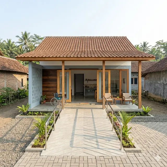 Desain Rumah Sederhana Rp50 Juta di Desa untuk Lansia yang Ramah Kursi Roda